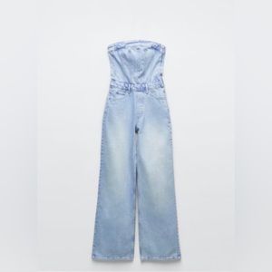 Zara - Corset Denim Jumpsuit Light Blue